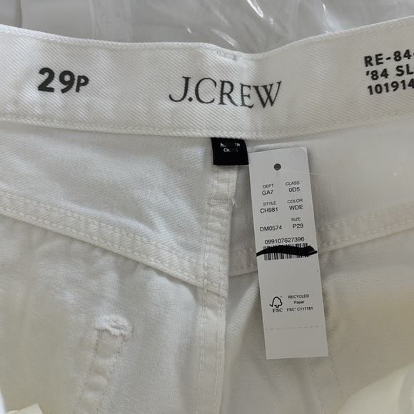 NWT J. Crew Mid Rise Straight Leg Relaxed Slouchy 1984 Rigid White Denim Jeans - Picture 8 of 10